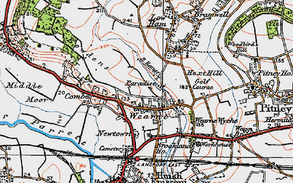 Old map of Wearne in 1919
