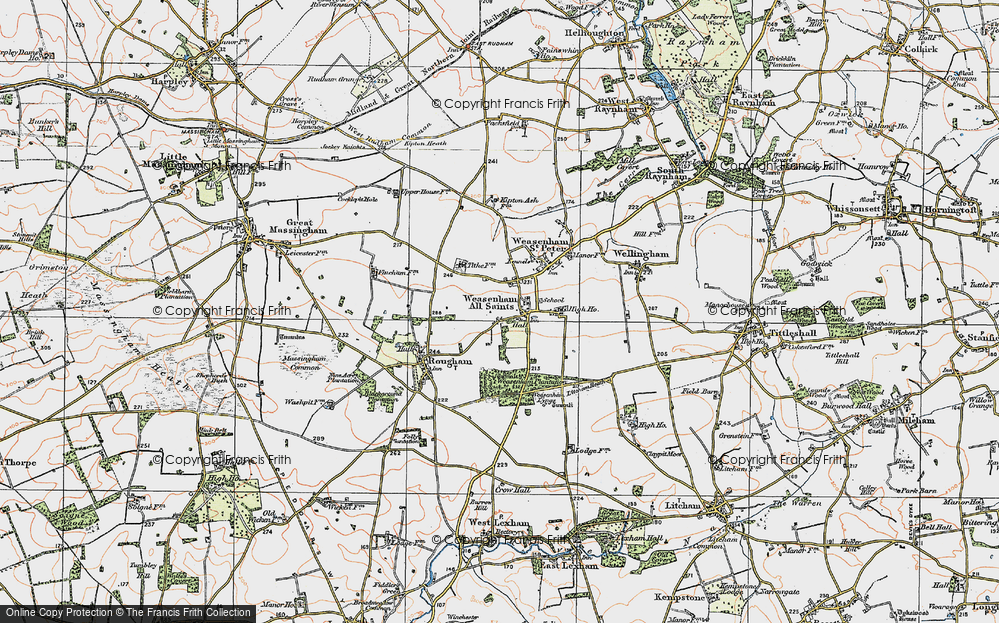 Old Map of Weasenham All Saints, 1921 in 1921
