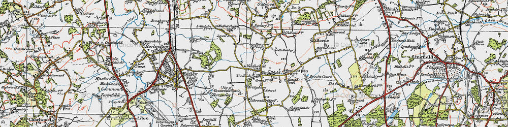 Old map of Bridgeham Grange in 1920