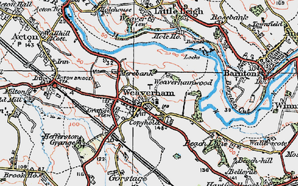 Old map of Weaverham in 1923