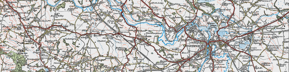 Old map of Weaverham in 1923