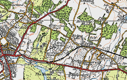 Old map of Weavering Street in 1921