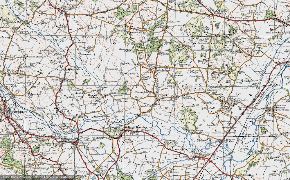 Old Map of Weaverslake, 1921 in 1921