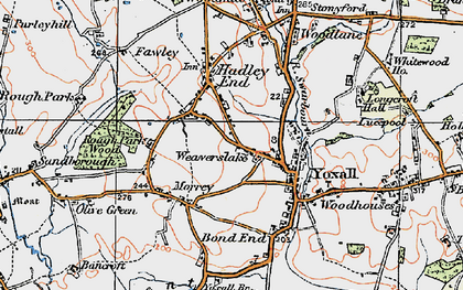 Old map of Weaverslake in 1921