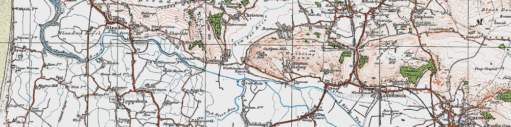 Old map of Webbington in 1919