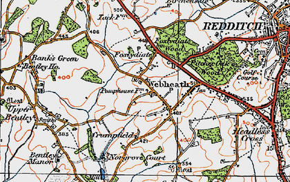 Old map of Webheath in 1919