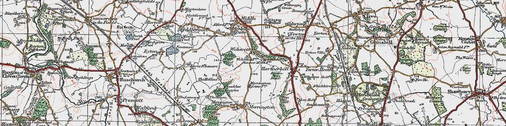 Old map of Webscott in 1921