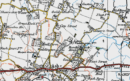 Old map of Weddington in 1920