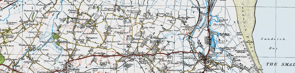 Old map of Weddington in 1920