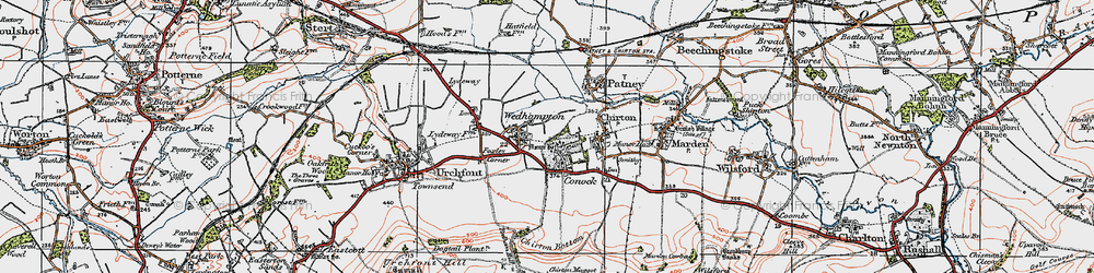 Old map of Wedhampton in 1919