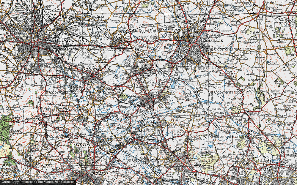 Old Map of Wednesbury, 1921 in 1921