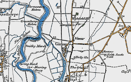 Old map of Weecar in 1923