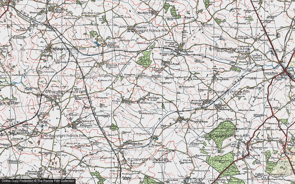 Old Map of Weedon Lois, 1919 in 1919