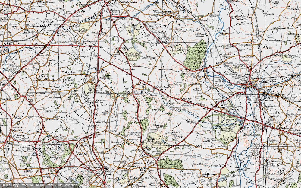 Old Map of Weeford, 1921 in 1921