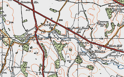 Old map of Packington Moor in 1921