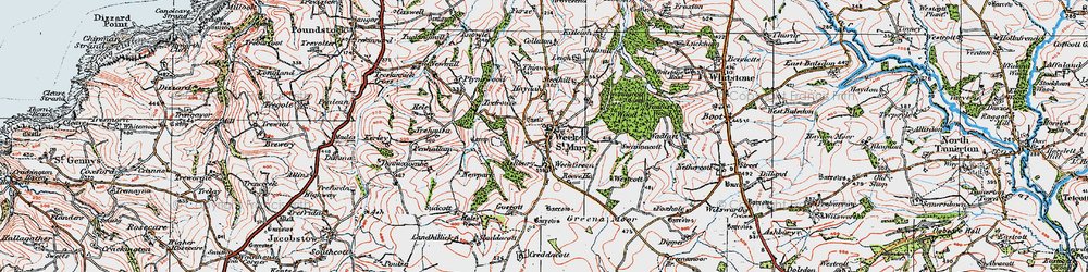 Old map of Week Green in 1919