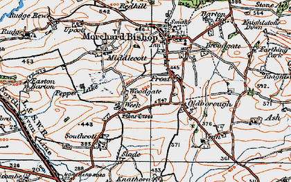 Old map of Woodgate in 1919