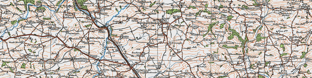 Old map of Woodgate in 1919