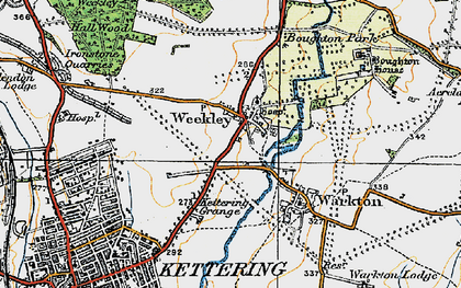 Old map of Weekley in 1920