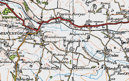 Old map of Weekmoor in 1919