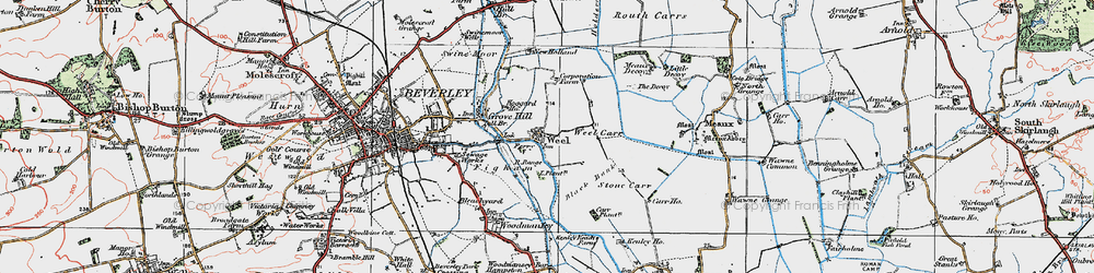 Old map of Weel in 1924