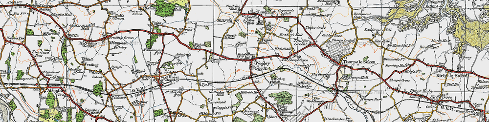 Old map of Weeley in 1921