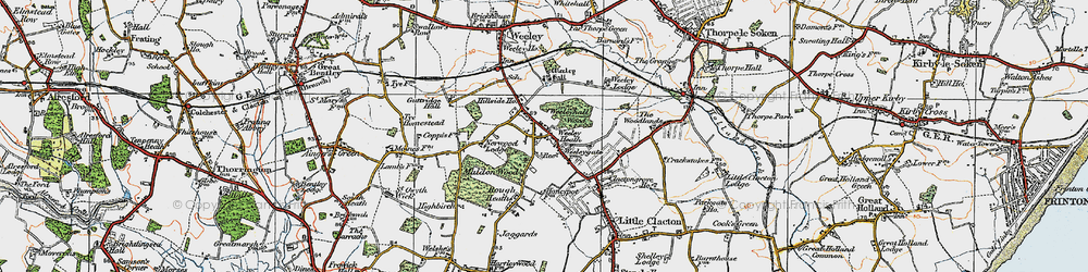 Old map of Weeley Heath in 1921