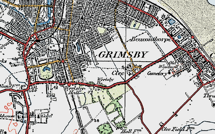 Old map of Weelsby in 1923