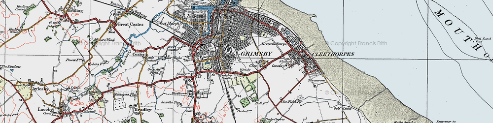 Old map of Weelsby in 1923