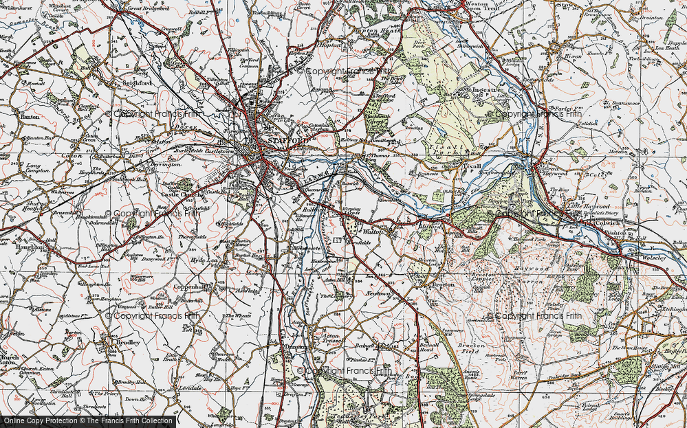 Old Map of Weeping Cross, 1921 in 1921
