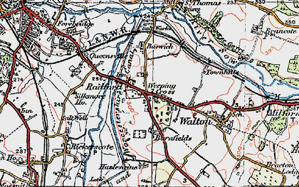 Old map of Weeping Cross in 1921