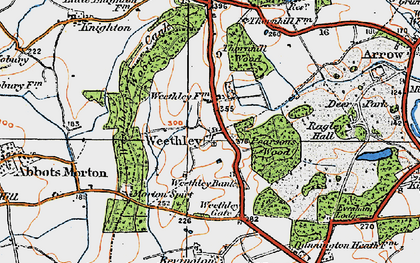 Old map of Weethley in 1919