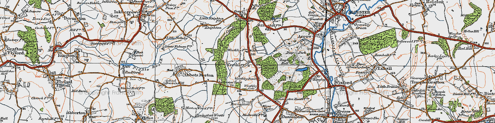 Old map of Weethley in 1919