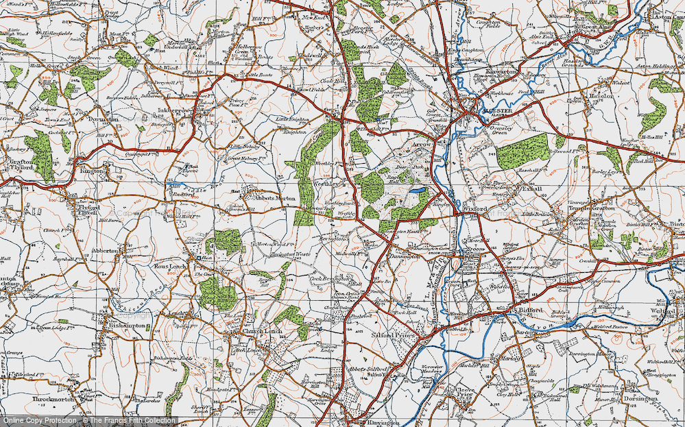 Old Map of Weethley Bank, 1919 in 1919