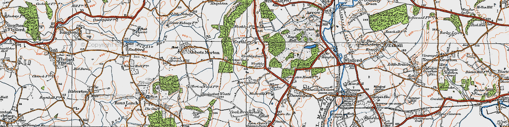 Old map of Weethley Bank in 1919