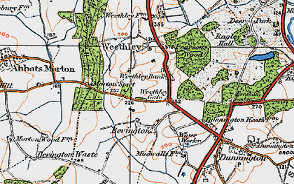 Old map of Weethley Gate in 1919