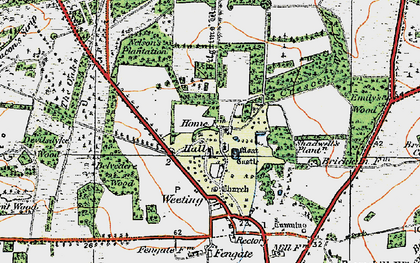 Old map of Weeting in 1920