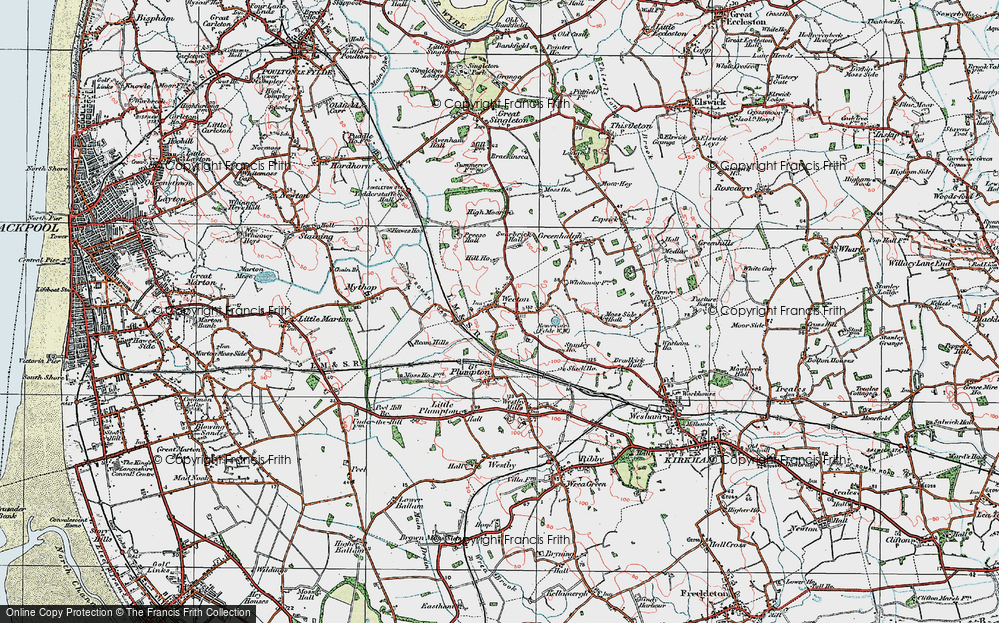 Old Map of Weeton, 1924 in 1924