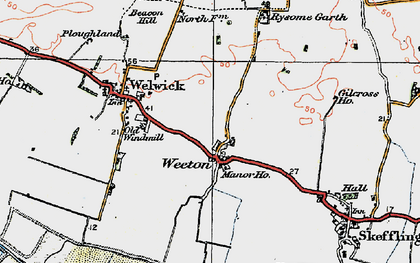 Old map of Weeton in 1924