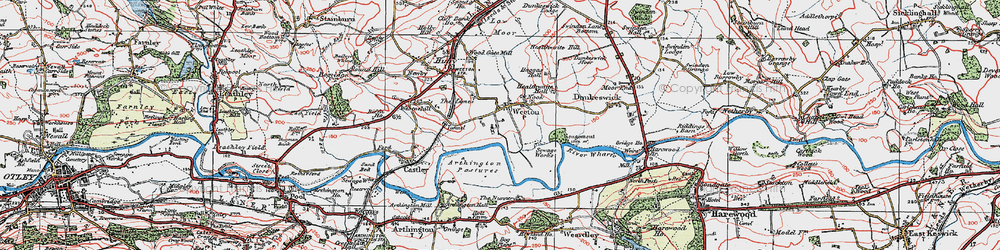 Old map of Weeton in 1925