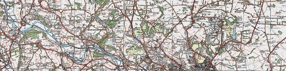 Old map of Weetwood in 1925