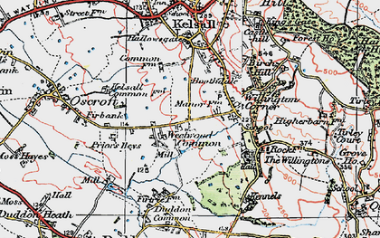 Old map of Weetwood Common in 1923