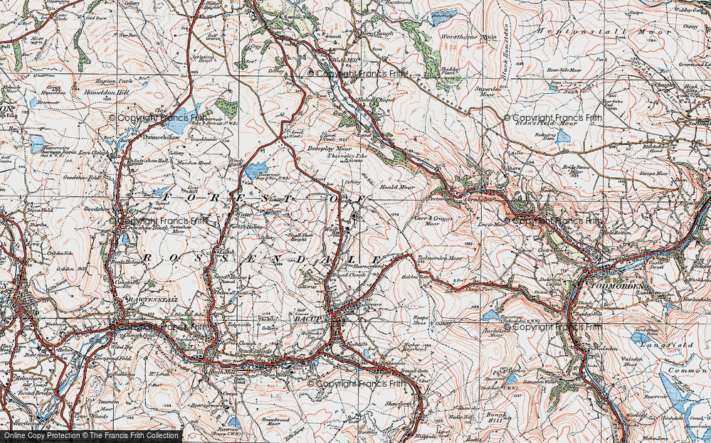Old Map of Weir, 1924 in 1924