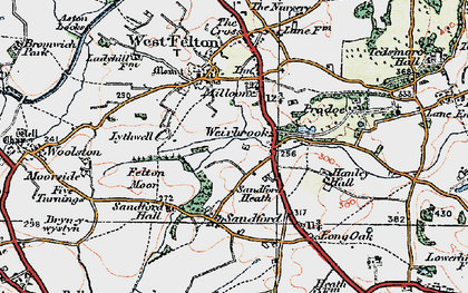 Old map of Weirbrook in 1921