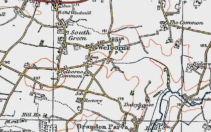 Old map of Welborne in 1921