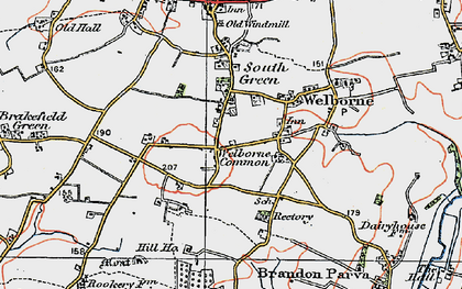Old map of Welborne Common in 1921