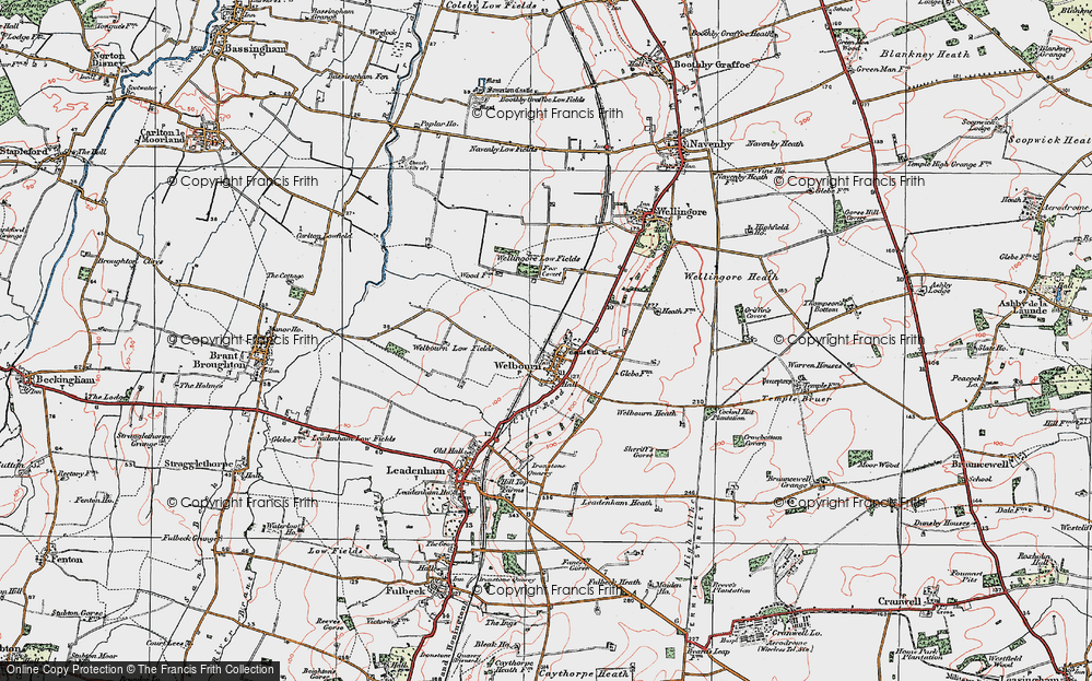 Old Map of Welbourn, 1923 in 1923
