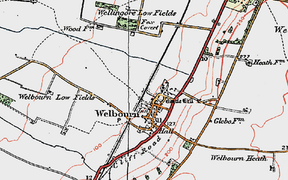 Old map of Welbourn in 1923