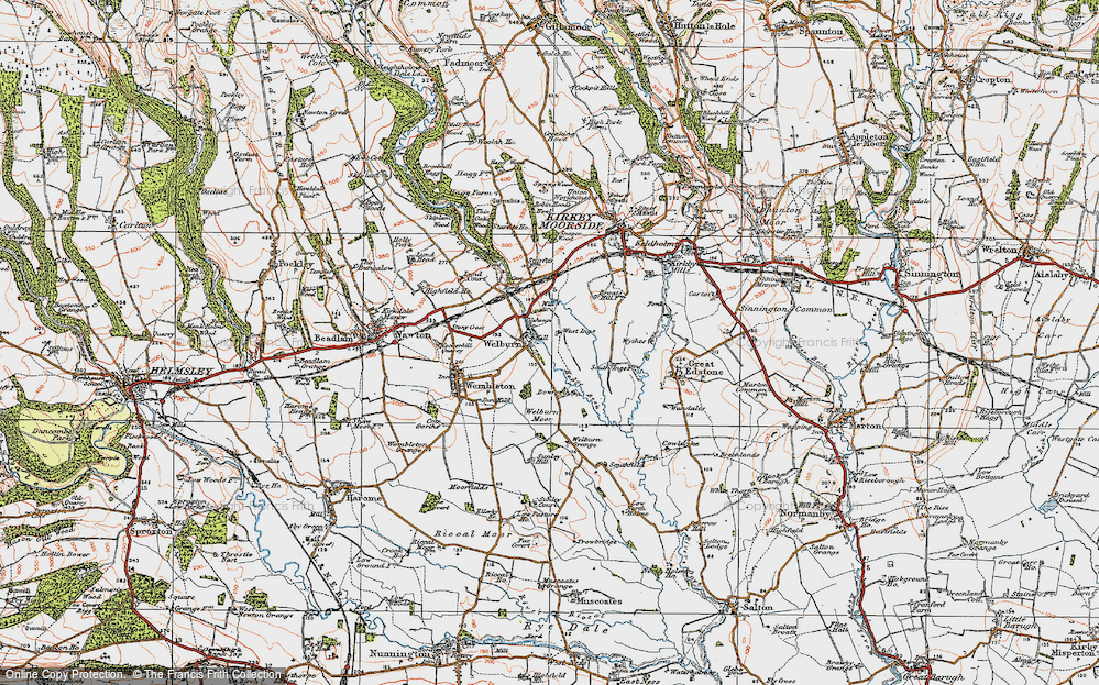 Old Map of Welburn, 1925 in 1925