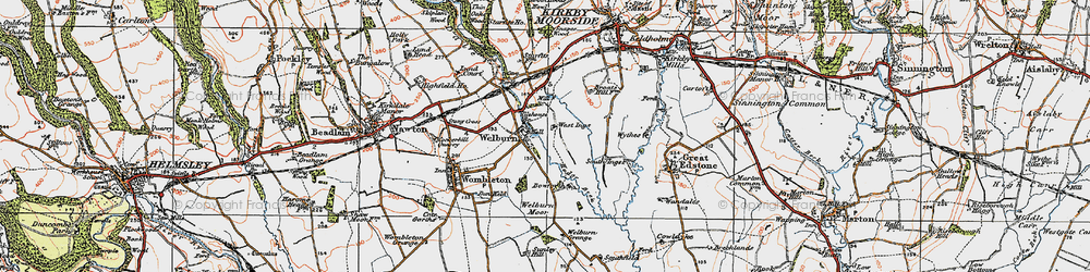 Old map of Welburn in 1925
